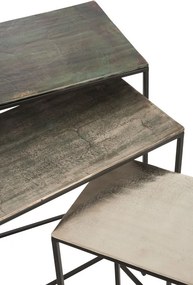 Set 3 kovových stolíkov Rectangular - 53*66*29 cm