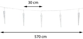 Vianočné svetielka 5,7 m/20 (40 led) teplá biela, 8 režimov svietenia, pamäťová funkcia