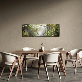 Obraz - Tropický dažďový prales (s hodinami) (90x30 cm)