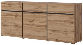 Komoda Cross 180 cm - dub wotan / čierna
