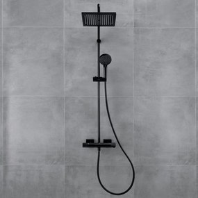 Hansgrohe Vernis Shape, Showerpipe 240 1jet EcoSmart 9 l, s termostatom, čierna matná, HAN-26429670