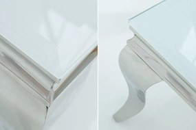 Bighome - Konferenčný stolík BARROCK 100 cm - strieborná, biela