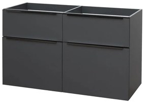 Mereo Mailo, kúpeľňová skrinka 121 cm, antracit, čierne madlo, MER-CN533SB