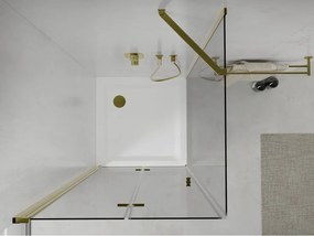 Mexen Lima sprchovací kút 70x70cm, 6mm sklo, zlatý profil - číre sklo + Slim sprchová vanička - 856-070-070-50-00-4010