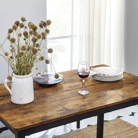 VASAGLE Jedálenský stôl s dvoma lavicami 110 x 75 x 70 cm