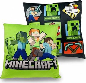 Obojstranný vankúš Minecraft - motív Herný svet - 38 x 38 cm
