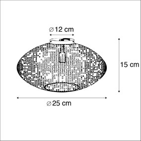 Orientálne stropné svietidlo čierne so zlatom 25 cm - Radiance