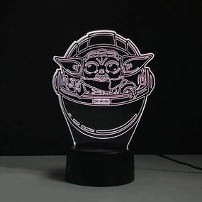 3Dmix 3DL-DRGB048 – 3D LED nočná lampa - Baby Yoda (Star Wars – Mandalorian) (Dual RGB)