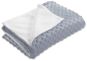 Biante Detská obojstranná deka Minky bodky/Polar MKP-050 Striebornosivá 100x150 cm