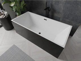 Mexen Nita, voľne stojaca vaňa 170 x 80 cm, biela-čierna, čierny matný prepad, 52091708075-70