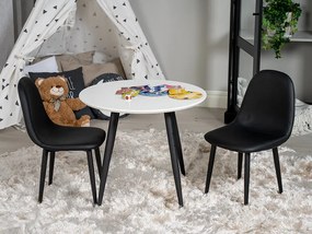 Plaza Polar XXS stolová súprava biela/čierna ekokoža