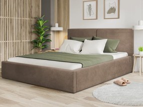 Posteľ Inez 180x200 cm, svetlo hnedá štrukturovaná látka