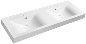 Sapho Sapho, FLAVIA dvojumývadlo 140x50cm, liaty mramor, biela, 68141