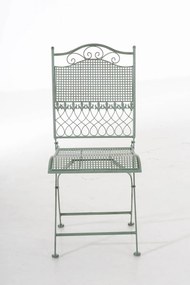 Kovová skladacia stolička Kiran - Zelená antik