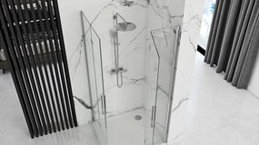 Štvorcový sprchový kút REA MOLIER DOUBLE 90x90 cm, chróm/transparent - bez vaničky