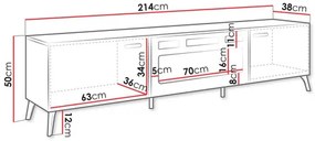 TV skrinka/stolík s elektrickým krbom Rostasi EF (kašmír lesklý + zlatá). Vlastná spoľahlivá doprava až k Vám domov. 1122925