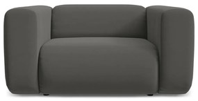 Sivé zamatové kreslo Ekahi – Makamii