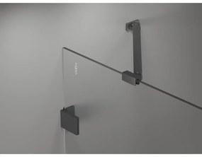 Mexen Lunar, výklopný sprchový kút ľavý 85 x 80 cm, 8mm číre sklo, pištoľovo sivý kartáčovaný - 834-085-080-66-00-L