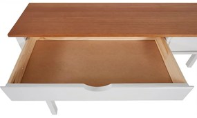 Bielo-hnedý pracovný stôl Støraa Gava, dĺžka 140 cm