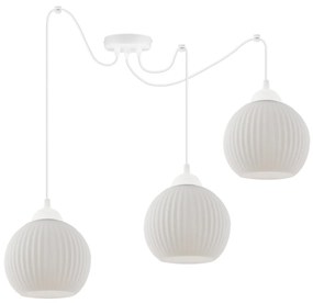 Závesné svietidlo Riffle Round Spider, 3x biele sklenené tienidlo, w