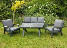 Hliníkový nábytok TERST s hliníkovým jedálenským stolom