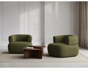 Zelené kreslo z textílie buklé Jenny – Micadoni Home