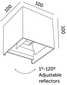 LED Vonkajšie nástenné svietidlo QUERK 2xLED/3W/230V 3000K IP54 čierna