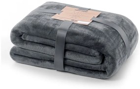 Tmavosivá deka z mikrovlákna DecoKing Mic, 200 × 220 cm