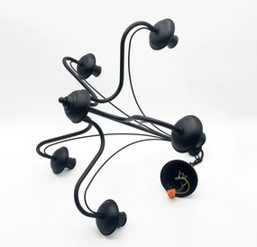 Luster na reťazi ANTON 5xE14/15W/230V čierny