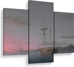 Obraz - Fitz Henry Lane, Lumber Schooners at Evening on Penobscot Bay, reprodukcia (90x60 cm)