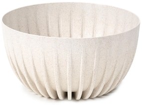 PLASTOVÝ KVETINÁČ STRIPPED ECO 14X24 CM KRÉMOVÁ