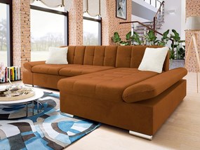 Rohová rozkladacia sedacia súprava Laviva Premium, Dostupné poťahy: Piano 21 + Piano 21 + Mokka 03, Strana: pravá