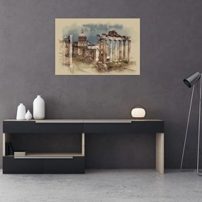 Obraz - Forum Romanum, Rím, Taliansko (90x60 cm)