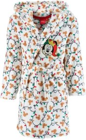 Dievčenský vianočný coral fleece župan s kapucňou Minnie Mouse, EU 98 Biela