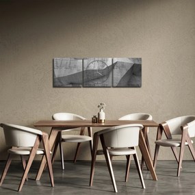 Obraz - 3D stena (s hodinami) (90x30 cm)