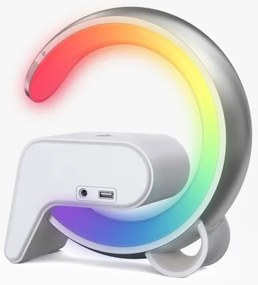 Immax 08987L-LEDRGB Stmievateľná lampa s budíkom a Qi nabíjaním 30W/230V strieborná