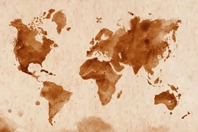 Obraz mapa sveta v retro prevedení - 120x80