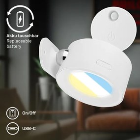 Briloner 3896016 - LED stmievateľné nabíjateľné nástenné svietidlo TARI LED/1,6W/5V 1500 mAh biele