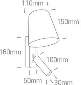 Moderné svietidlo ONE LIGHT nástenné svietidlo  65142/W/W
