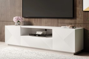 TV stolík Asha 167 cm s otvorenou policou - biely mat