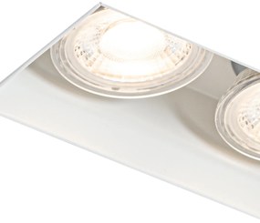 Sada 6 vstavaných bodových svetiel bielych GU10 50 mm 2-svetlo bez rámu - Oneon