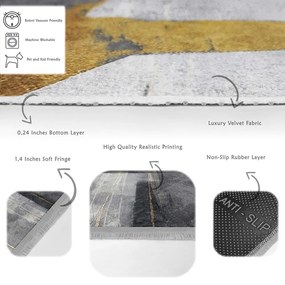 Žlto-sivý koberec behúň 80x200 cm - Mila Home