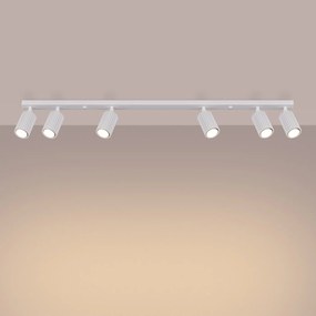 Bodové svietidlo Karbon, 6x biele kovové tienidlo, (možnosť polohovania)