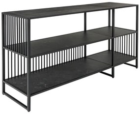 Dizajnový regál Haines 120 cm vzor antracitový mramor