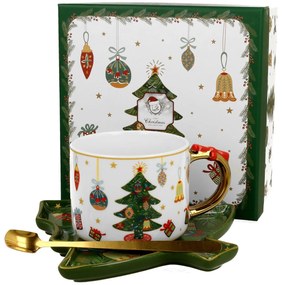 Porcelánová šálka s podšálkou Christmas Tree 250 ml