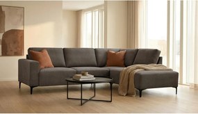 Antracitová ženilková rohová pohovka (pravý roh/do L) Fabian – Scandic