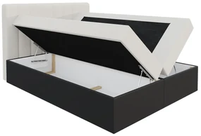 Kontinentálna posteľ Figo, Rozmer postele: 140x200, Dostupné poťahy: ekokoža Soft 011 (čierna) + Ikar 1