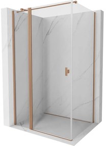 Mexen Mist T, sprchový kút s krídlovými dverami, 70 x 110 cm, 8mm číre sklo, medený profil, 8A4T-110-070-65-00