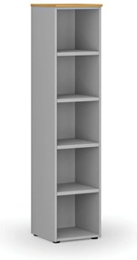 Kancelársky regál PRIMO GRAY, 400 x 420 x 1781 mm, sivá/buk