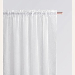 Biela záclona Flory s listovým vzorom 140 x 250 cm